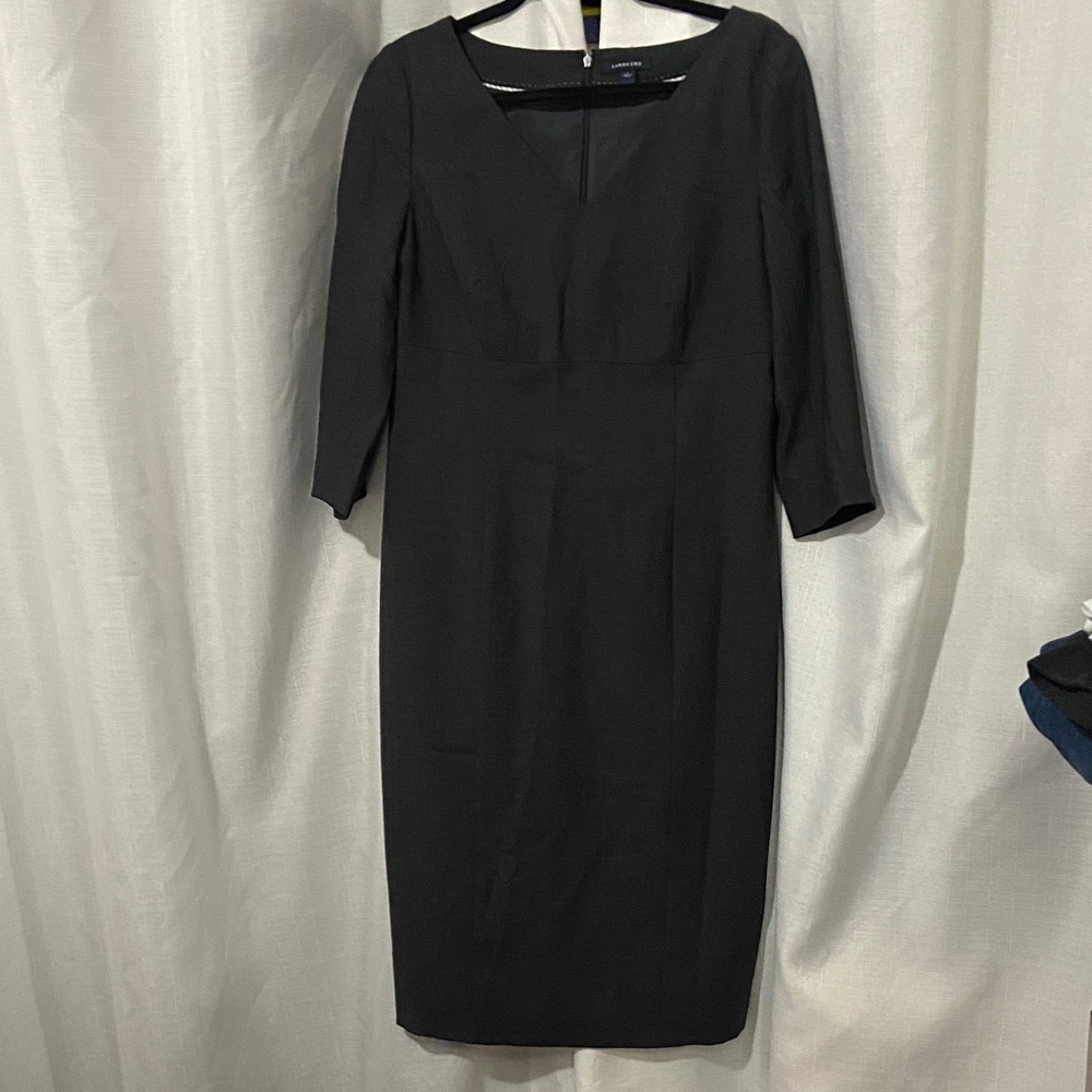 Lands' End Elegant Black Long Sleeve Dress